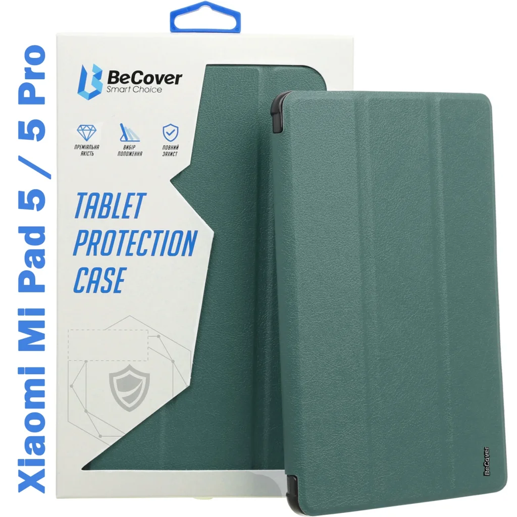 Чохол-книжка Soft Edge BeCover з кріпленням для стілусу для Xiaomi Mi Pad 5 / 5 Pro Dark Green (708363)