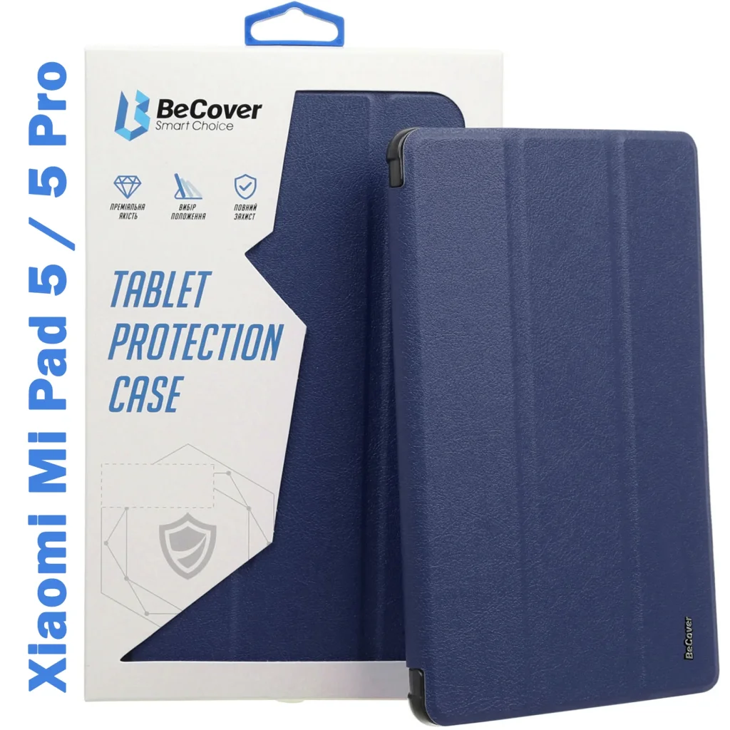 Чохол-книжка Soft Edge BeCover з кріпленням для стілусу для Xiaomi Mi Pad 5 / 5 Pro Deep Blue (708362)