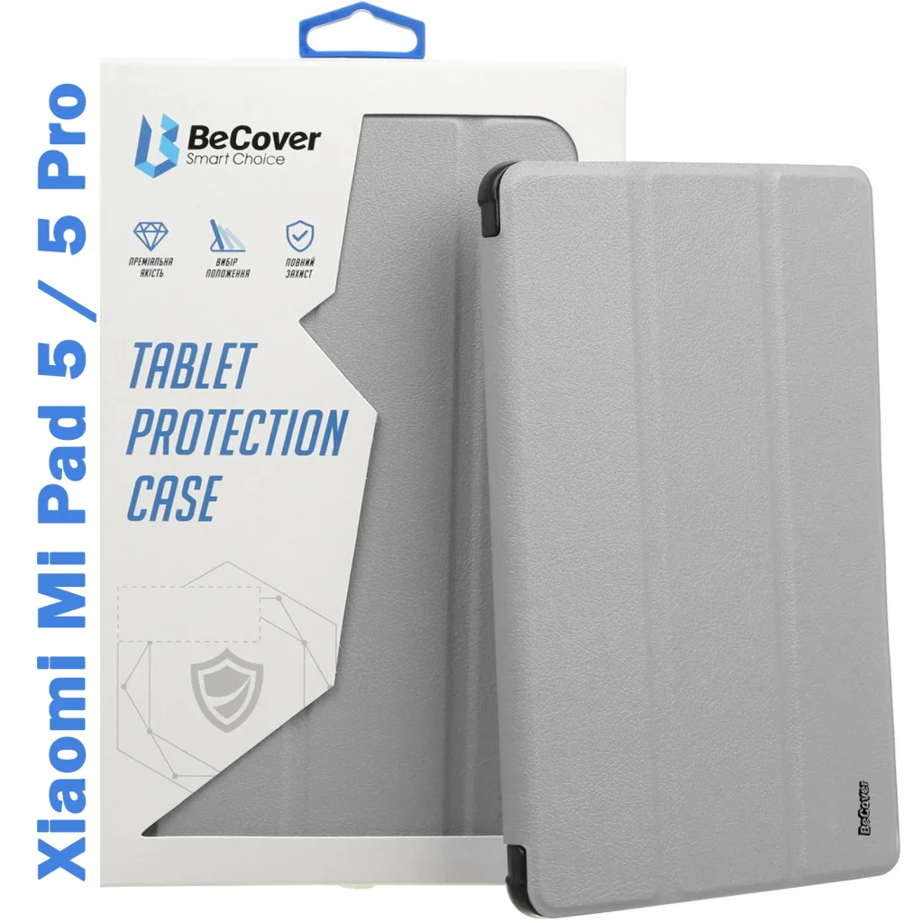 Чохол-книжка Soft Edge BeCover з кріпленням для стілусу для Xiaomi Mi Pad 5 / 5 Pro Gray (709234)