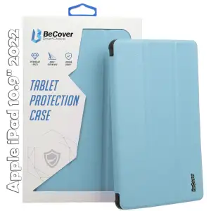 Колір: Блакитний - Чохол-книжка Soft Edge BeCover з кріпленням Apple Pencil для Apple iPad 10.9" 2022 Light Blue (709205)