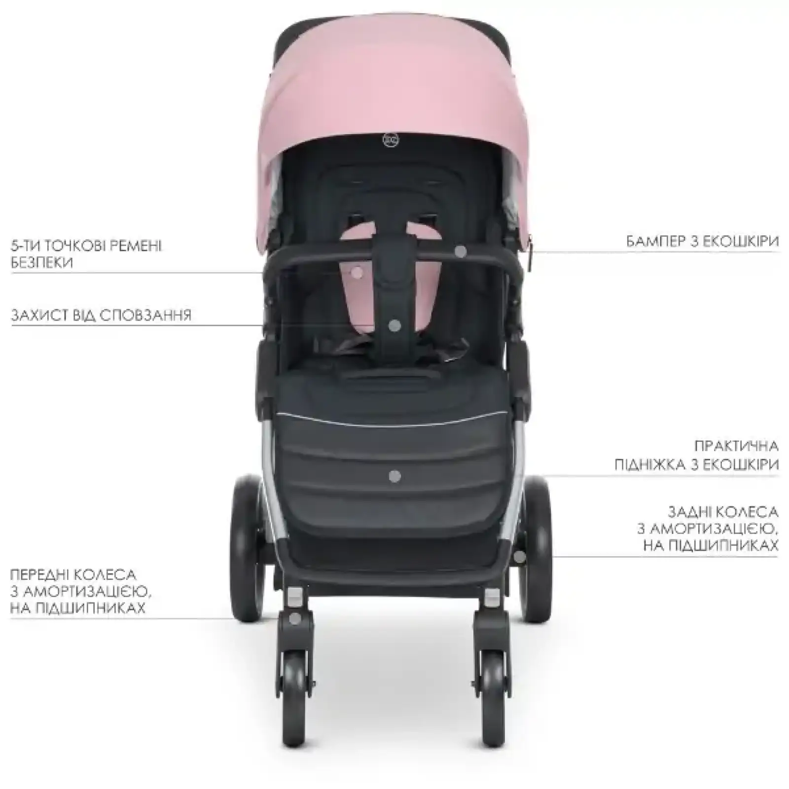 Коляска El Camino Dynamic PRO ME 1053N (pale pink)