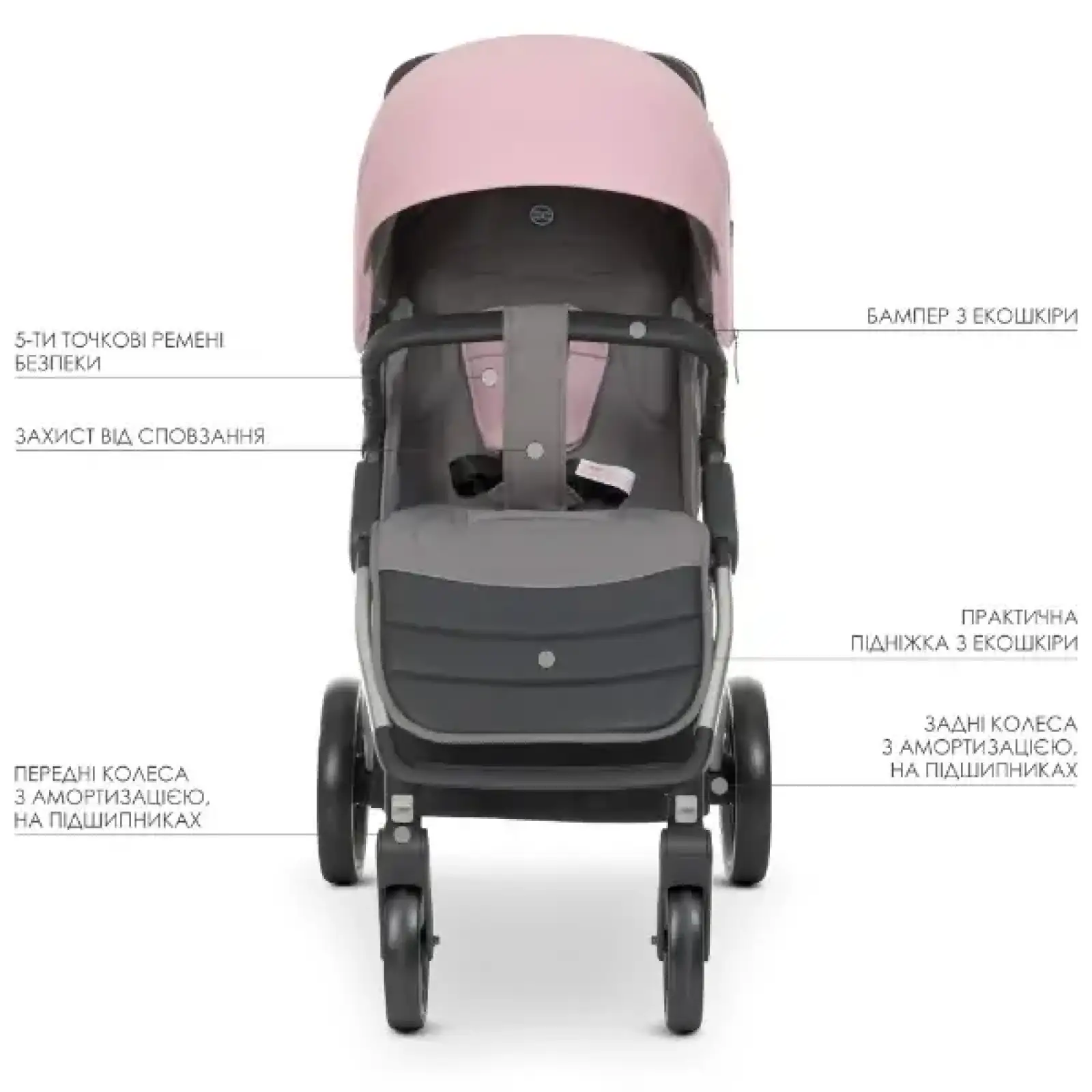 Коляска El Camino Dynamic ME 1053 (pale pink)