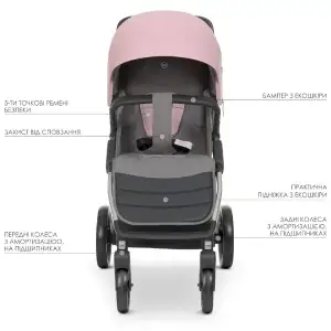 Коляска El Camino Dynamic ME 1053 (pale pink)