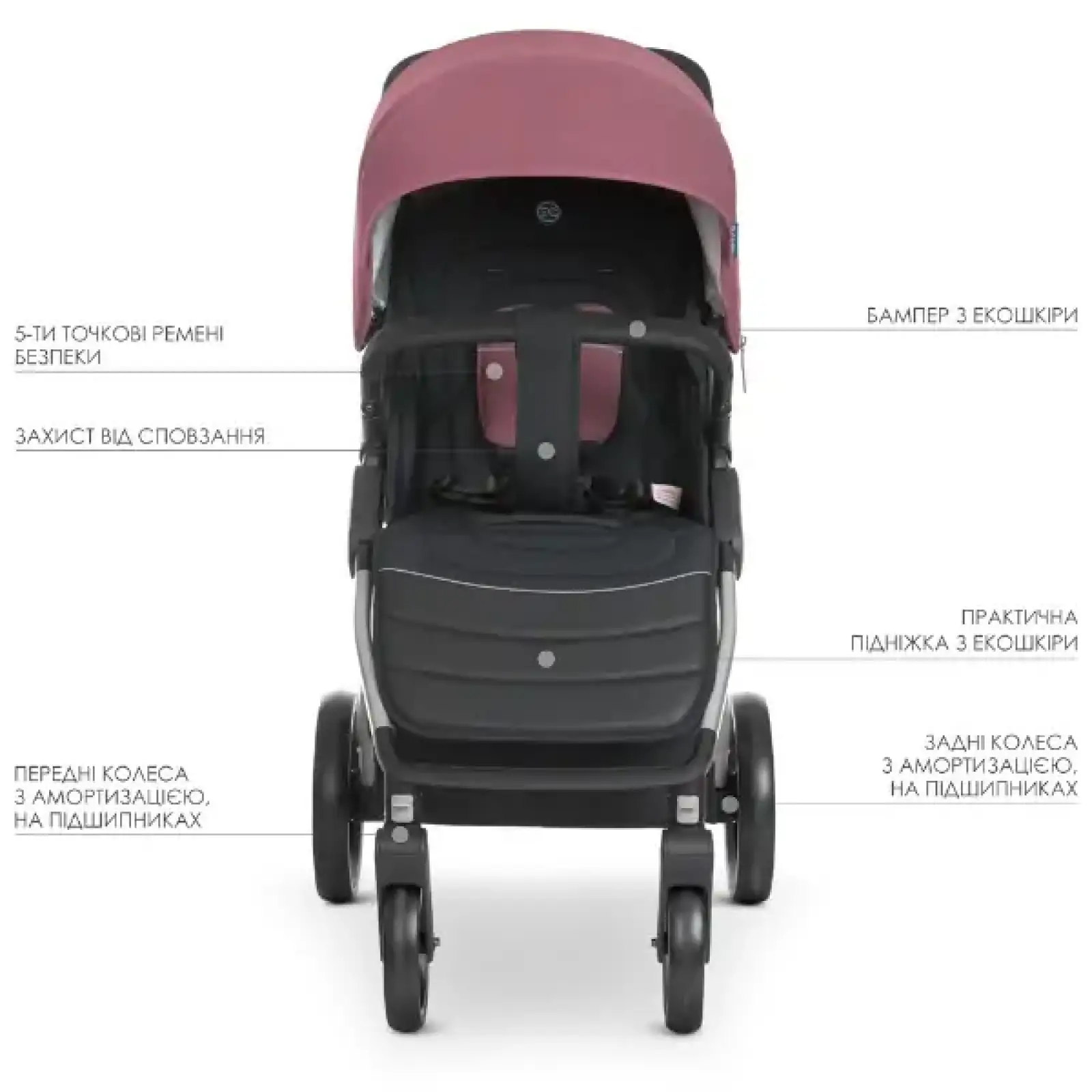 Коляска El Camino Dynamic ME 1053 (rose)