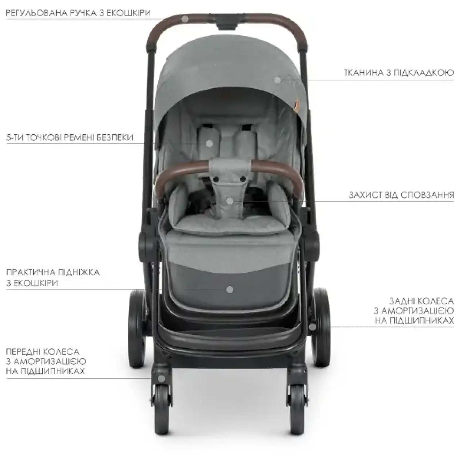 Коляска универсальная 2в1 El Camino Persona ME 1091-B (grey)