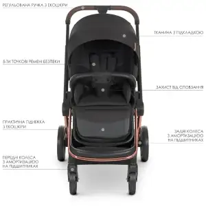 Коляска універсальна 2в1 El Camino Persona ME 1091-RG (black)