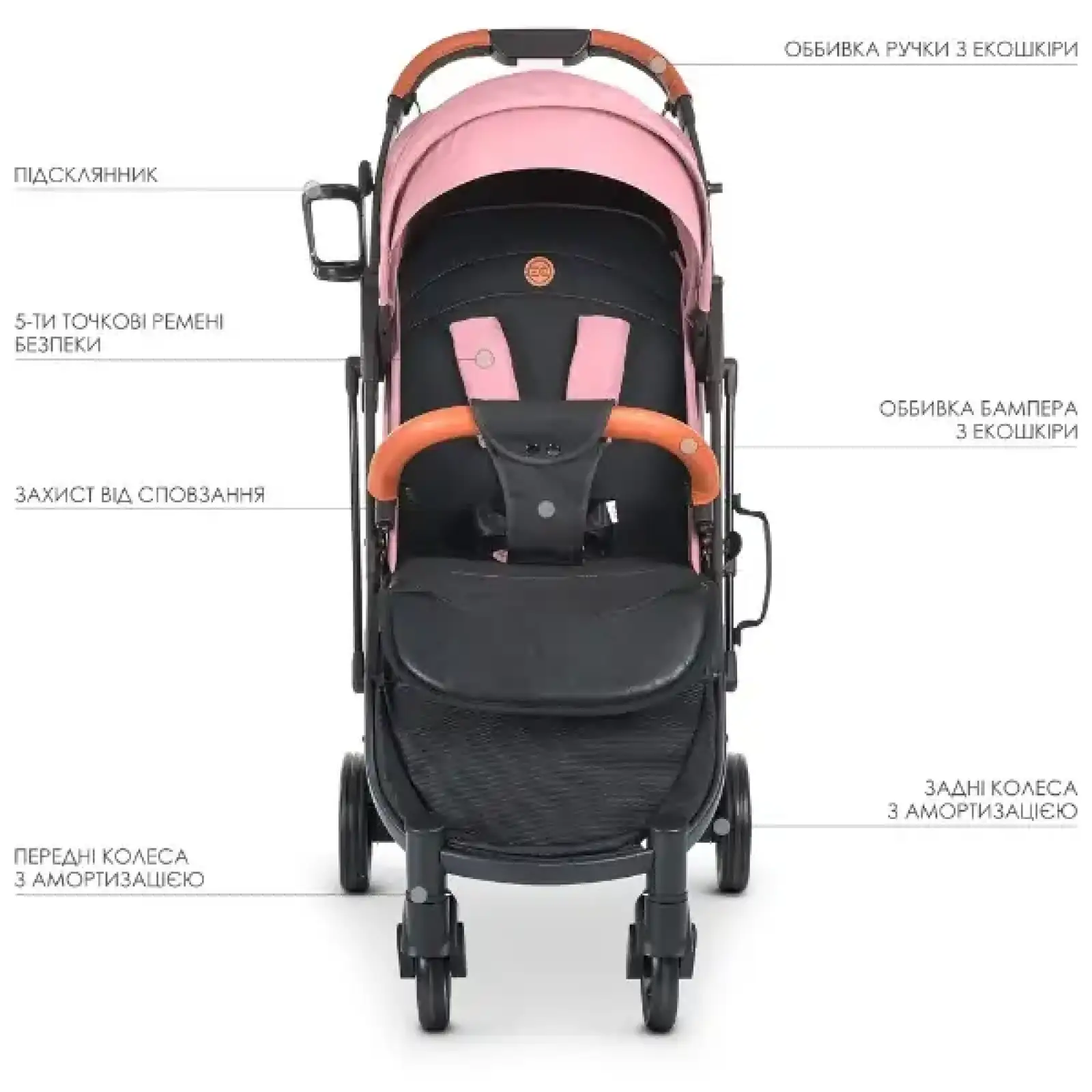 Коляска El Camino M 3910 v.2 (pastel pink)