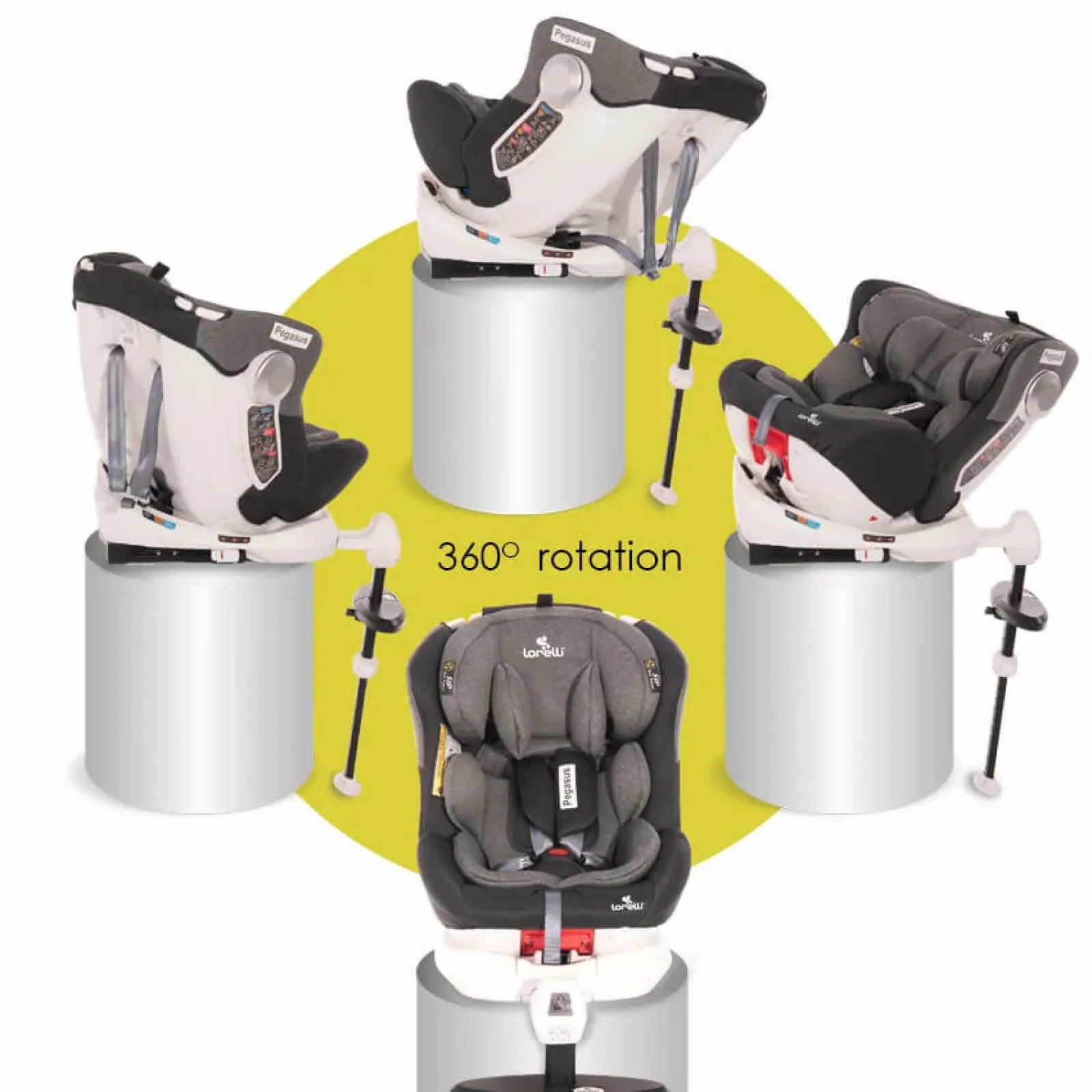 Автокресло Lorelli PEGASUS ISOFIX (0-36кг) (dark/light grey)