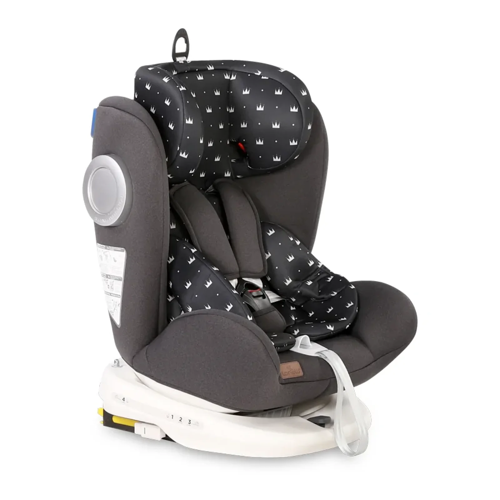 Автокресло Lorelli LUSSO SPS ISOFIX (0-36кг) (black crowns)