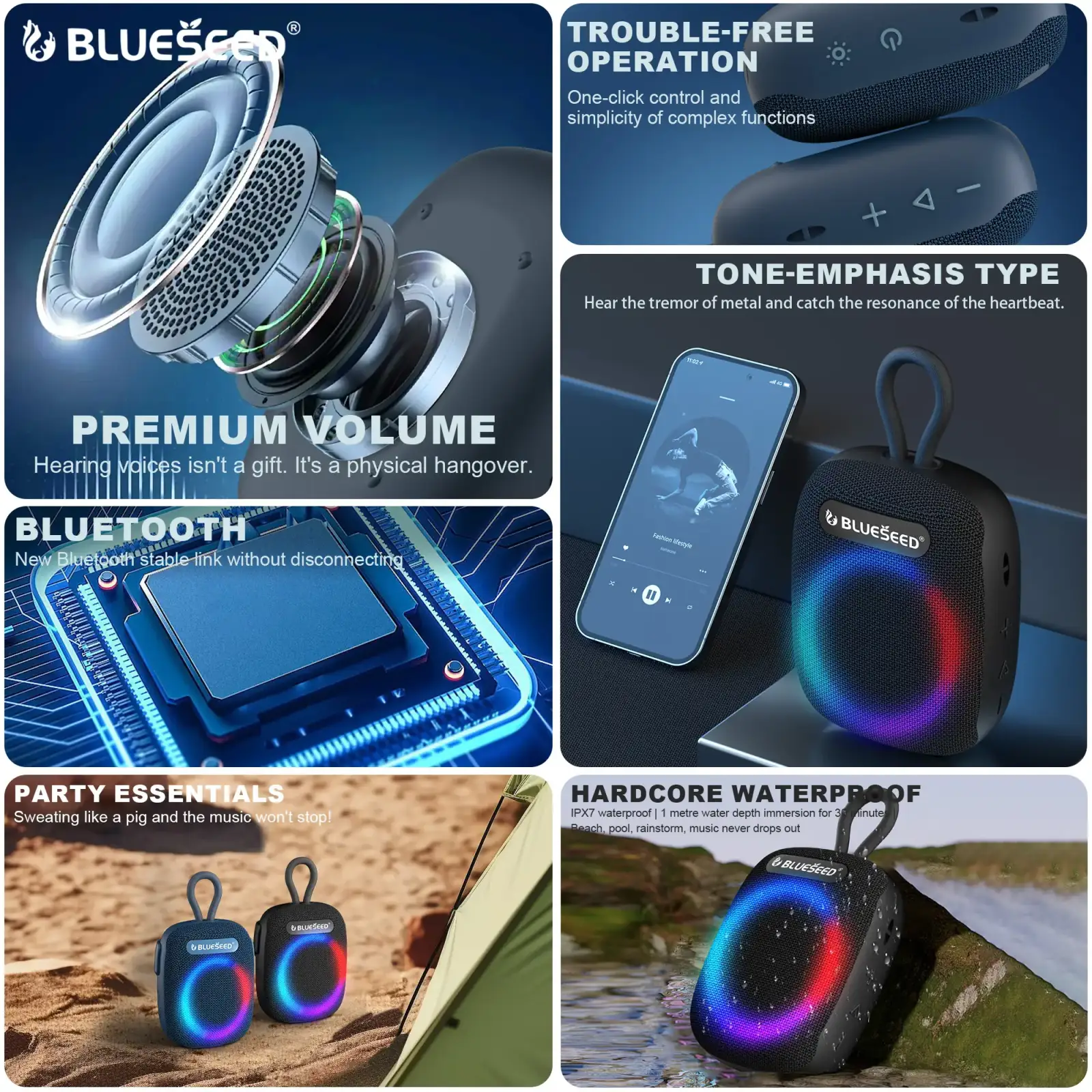 Колонка Bluetooth Blueseed BS-296 blue UA