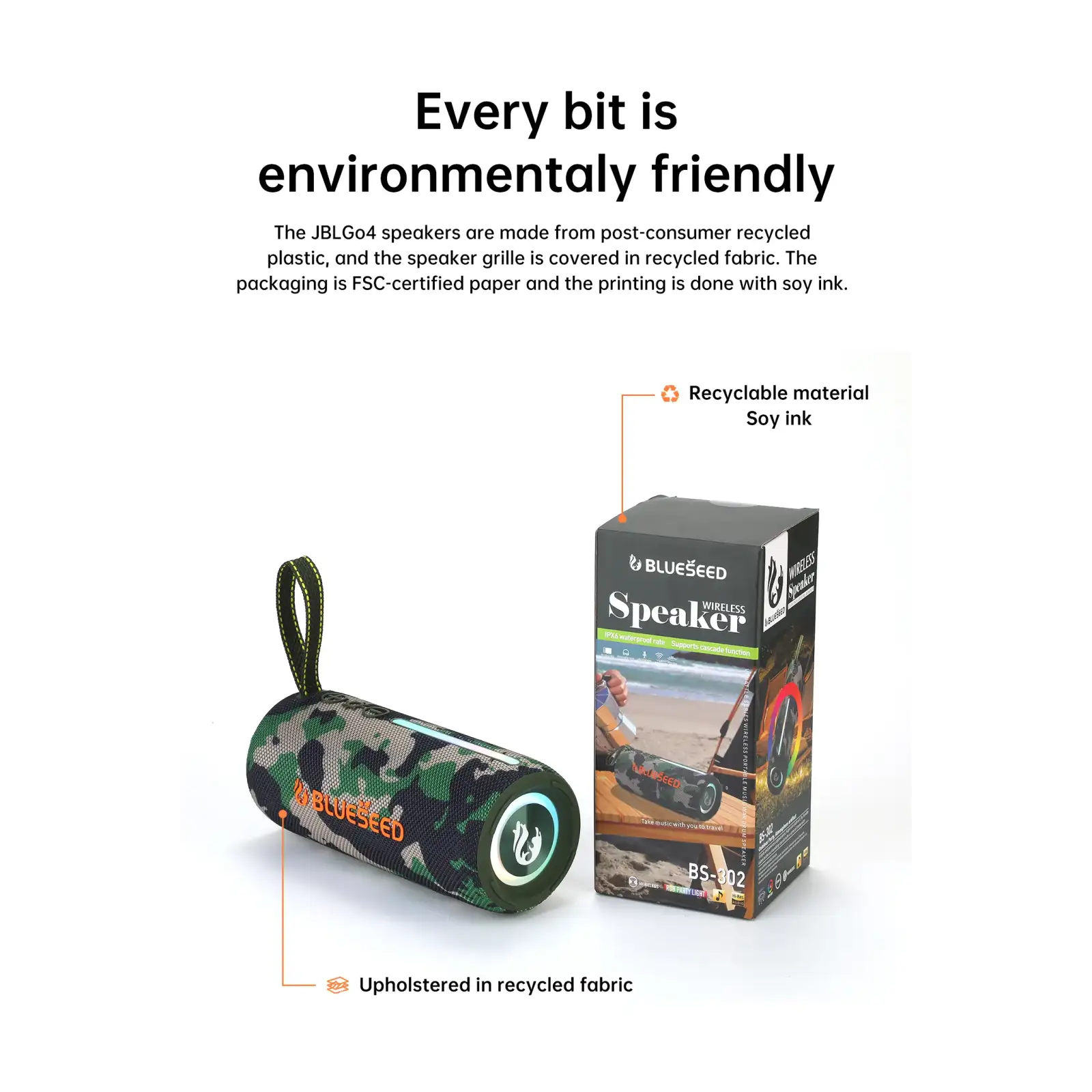 Колонка Bluetooth Blueseed BS-302 camouflage UA