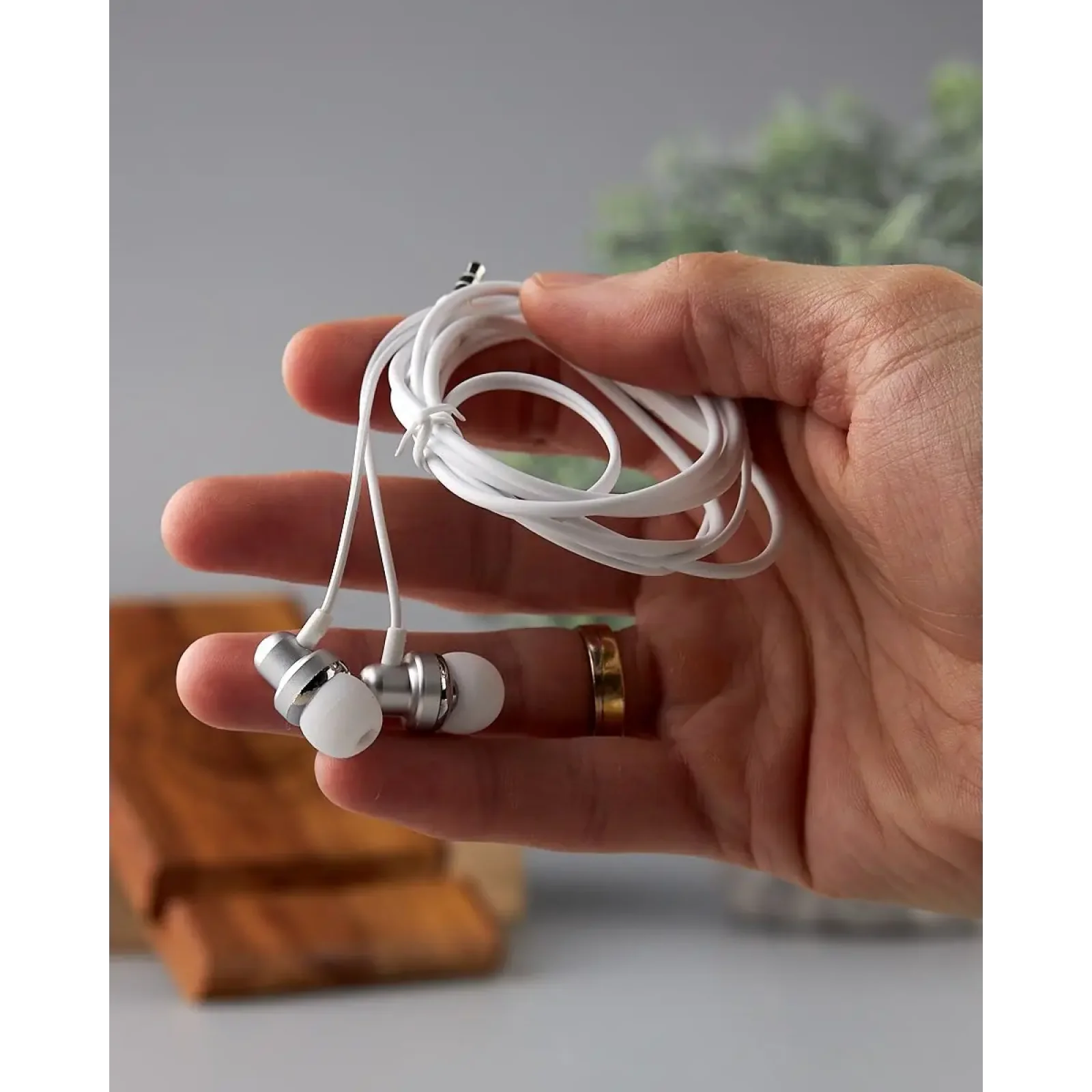 Проводні навушники DC DCS-26 (3.5mm) 1.15m срібний UA