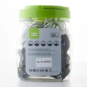 USB кабель DC Lightning (CL-11) 30pcs/bottle, 1m чорний/білий UA