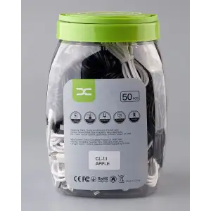 USB кабель DC Lightning (CL-11) 50pcs/bottle, 1m чорний/білий UA