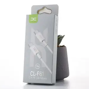 USB кабель DC Type-C to Type-C (CL-F61) 60W/ 1m білий UA