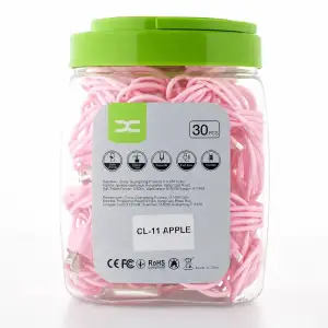 USB кабель DC Lightning (CL-11) 30pcs/bottle, 1m рожевий UA