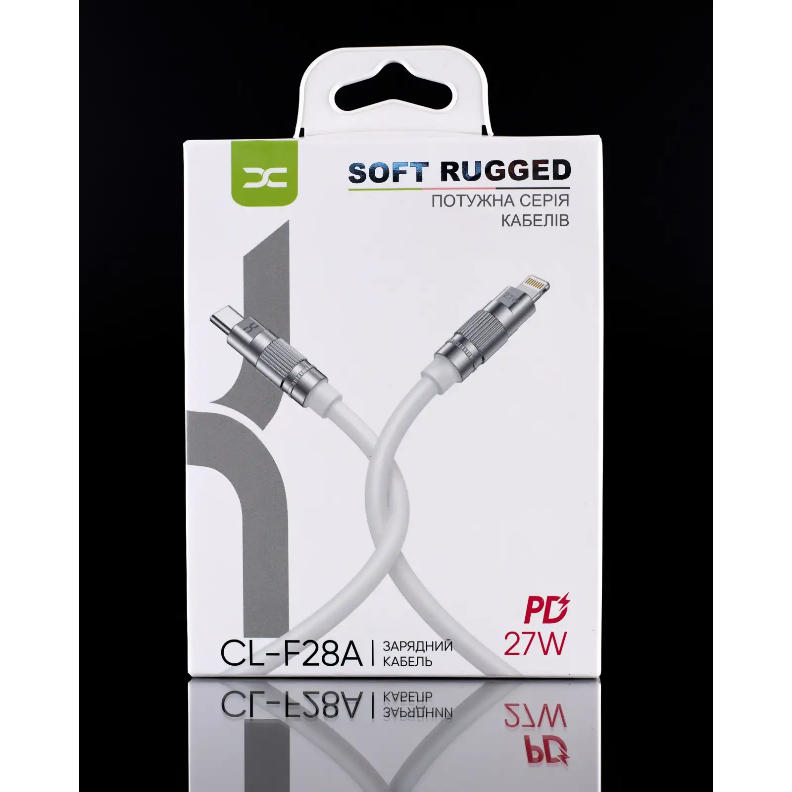 USB кабель DC Type-C to Lightning (CL-F28A) OD6.0/PD/ 27W/ 1.2m білий UA
