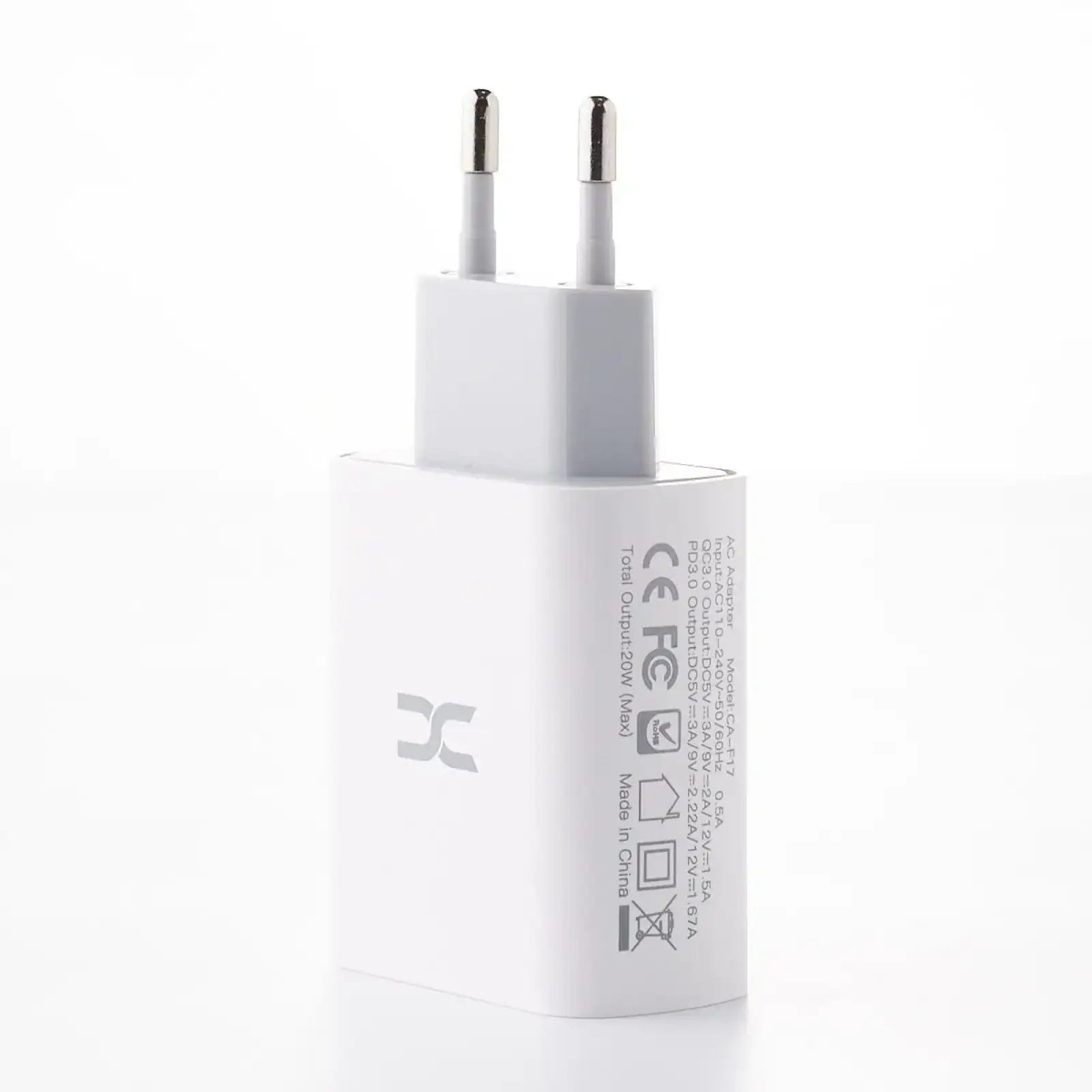 МЗП DC 2в1 блок (1 PD / 20W Fast Charger + 1 QC3.0) + кабель (Type-C - Lightning 20W) (CA-F17) білий UA