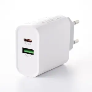 МЗП DC 2в1 блок (1 PD / 20W Fast Charger + 1 QC3.0) + кабель (Type-C - Lightning 20W) (CA-F17) білий UA