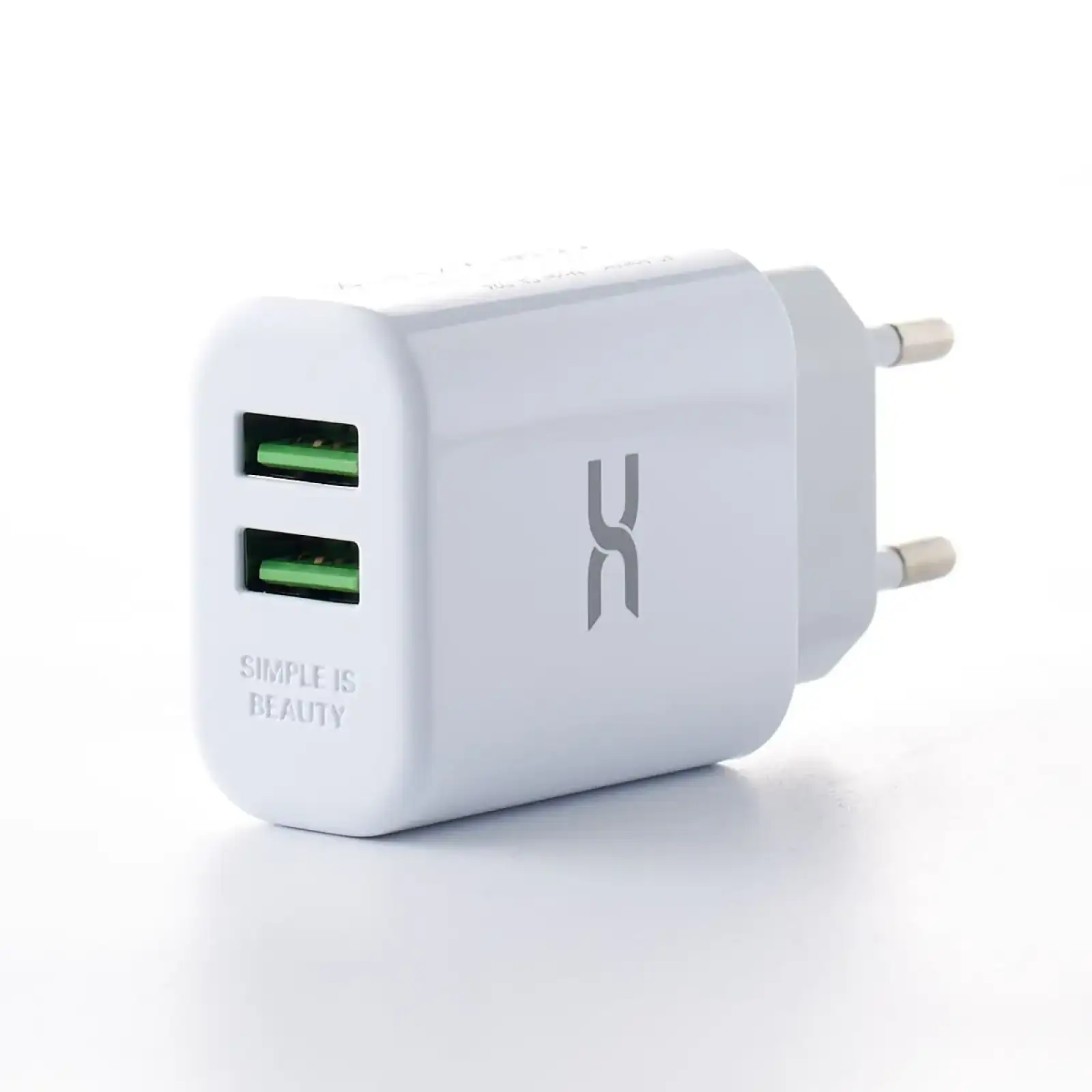 МЗП DC 2в1 блок (2 USB / 2.4A) + кабель (USB - Lightning) (CA-D24) білий UA