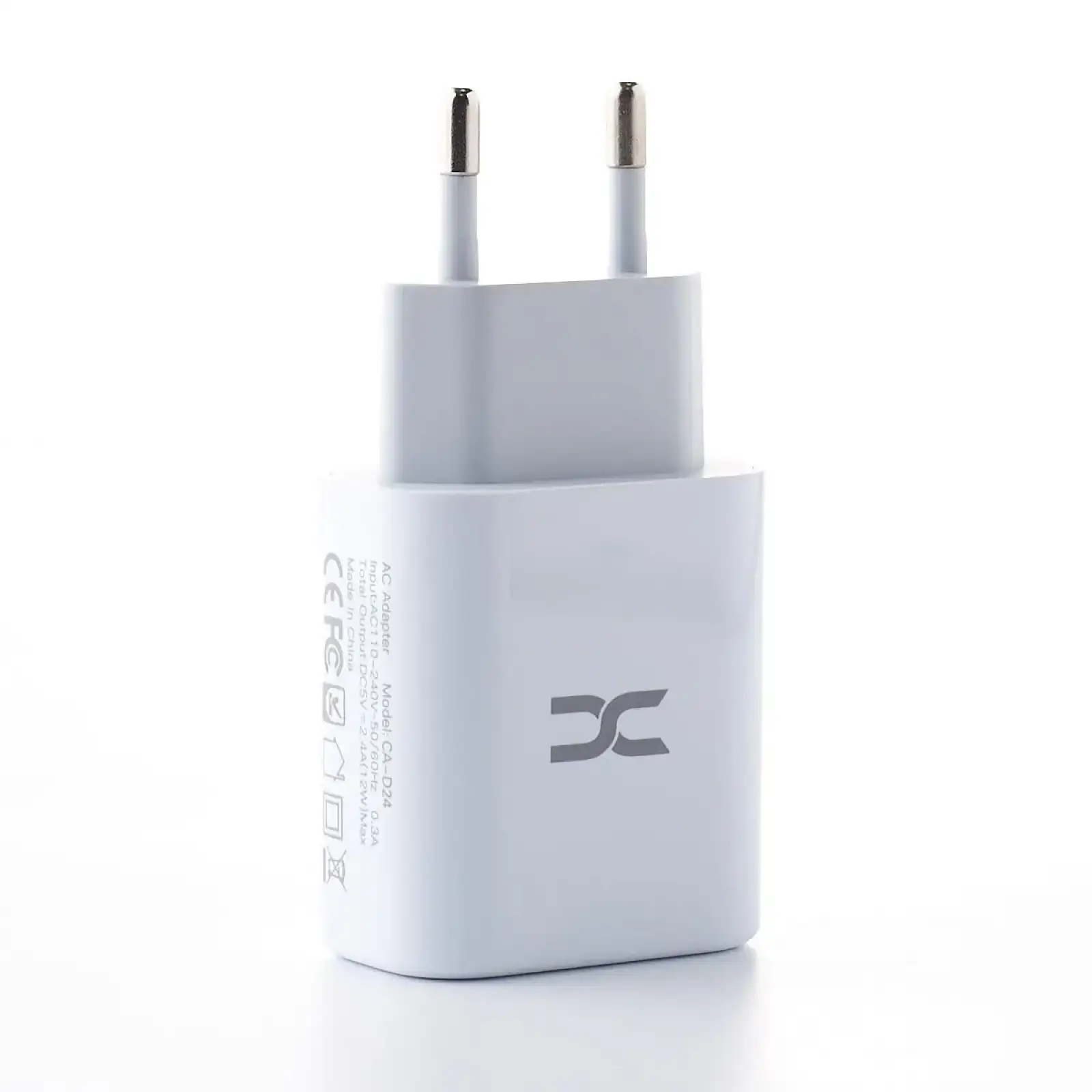 МЗП DC 2в1 блок (2 USB / 2.4A) + кабель (USB - Lightning) (CA-D24) білий UA