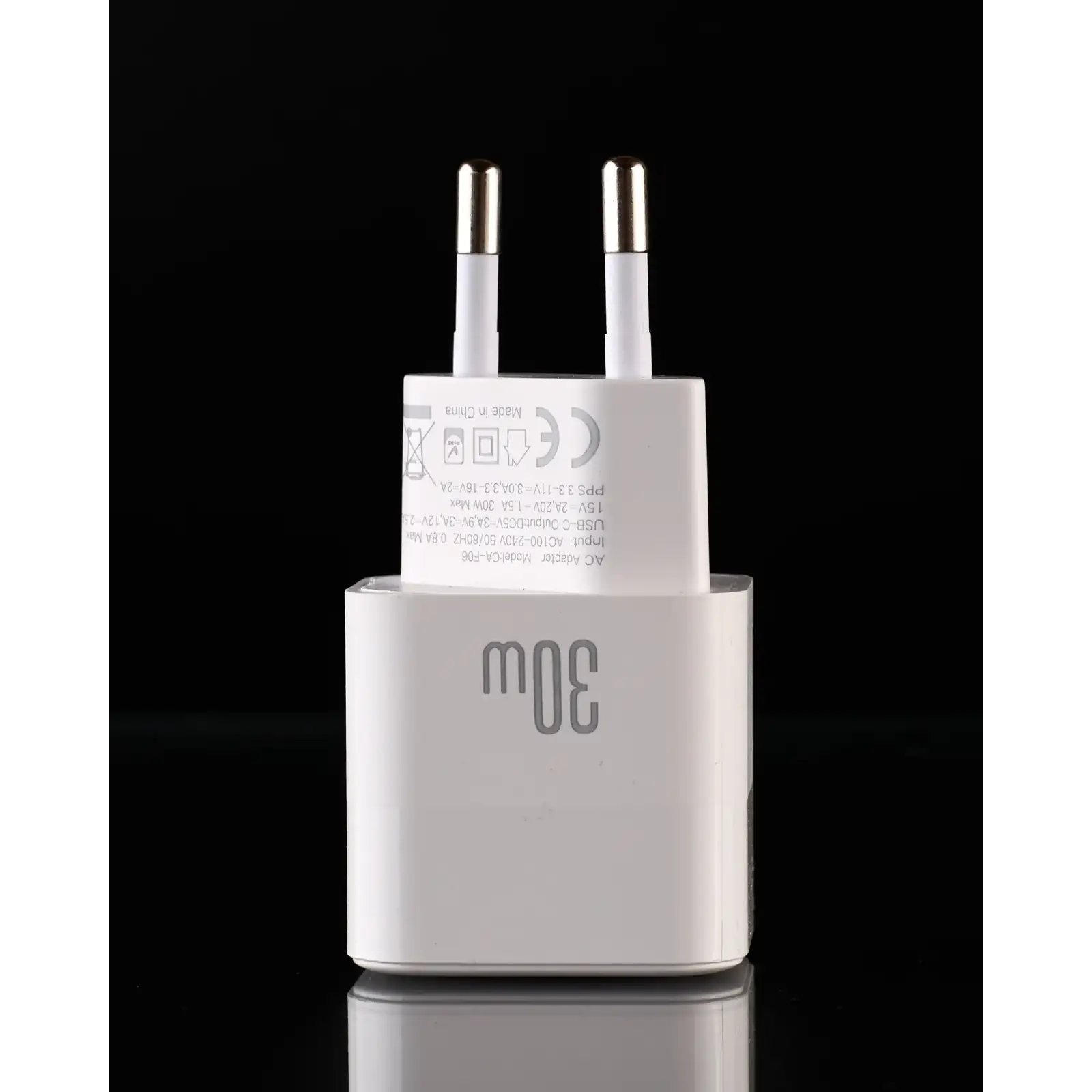 МЗП DC 2в1 блок (1PD / 30W / GaN Technology) + кабель (Type-C - Lightning 20W) (CA-F06) білий UA