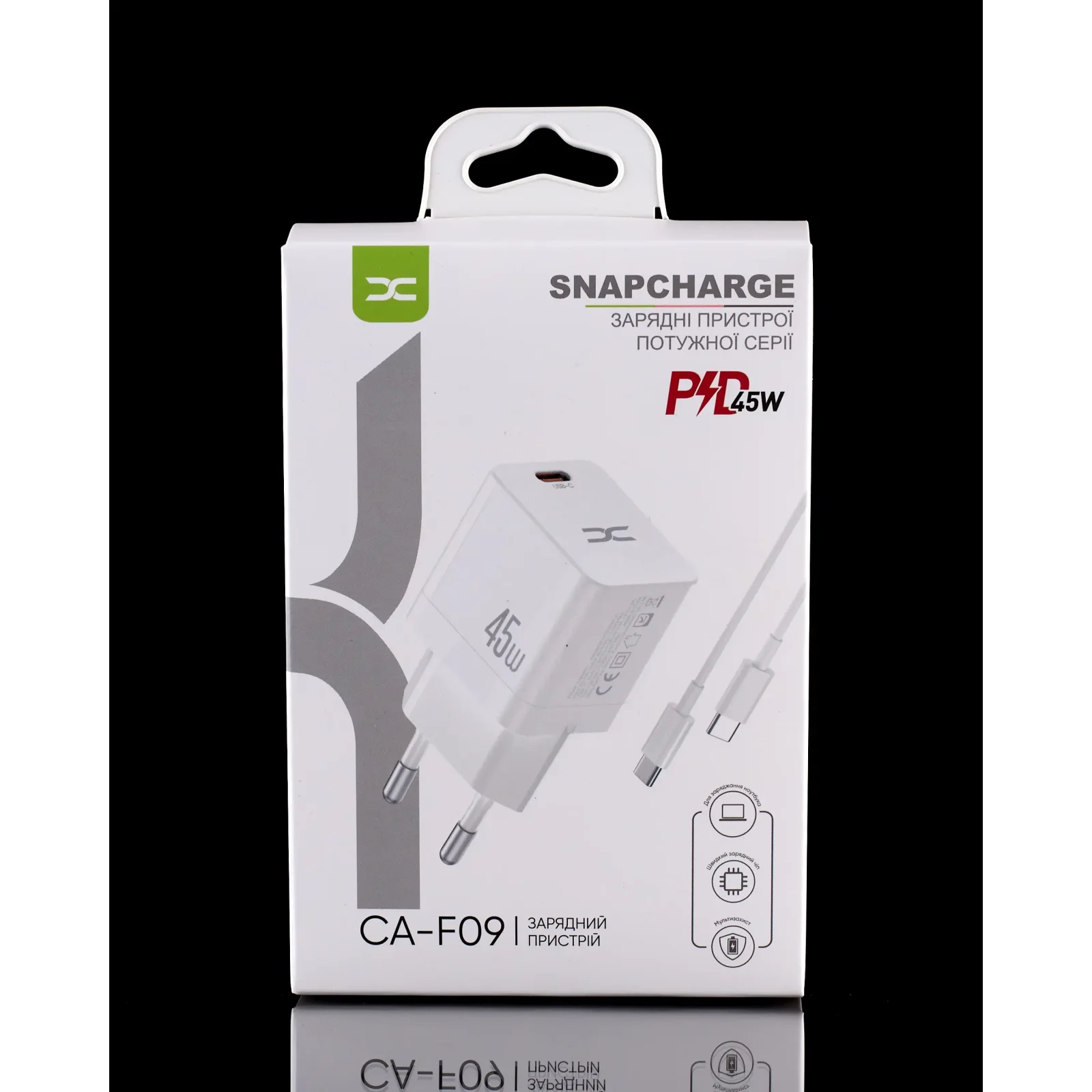 СЗУ DC 2в1 Type-C PD/45W (CA-F09) білий UA