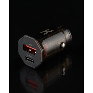 АЗУ DC 2в1 Lightning PD/30W+QC3.0/24W Fast Charger (TC-20) чорний UA