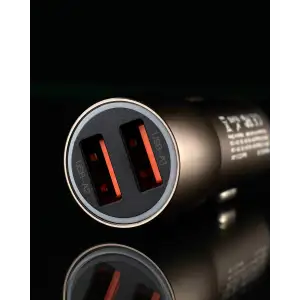 АЗП DC 2в1 блок (2 QC3.0 / 36W) + кабель (USB - Micro) (XC-36) Metal темно-сірий UA