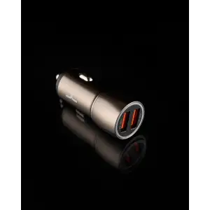 АЗП DC 2в1 блок (2 QC3.0 / 36W) + кабель (Type-C - Type-C) (XC-36) Metal темно-сірий UA