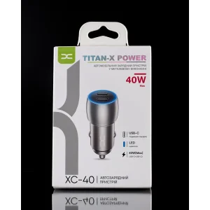 АЗУ DC 2xPD/40W (XC-40) Metal темно-сірий UA