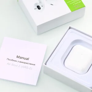 Гарнітура Bluetooth DC Air Soul 2 (ARS-21) без сенсора та бездр. зарядки білий UA