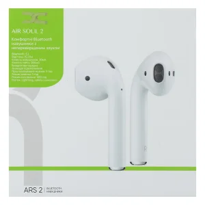 Гарнітура Bluetooth DC Air Soul 2 (ARS-21) без сенсора та бездр. зарядки білий UA