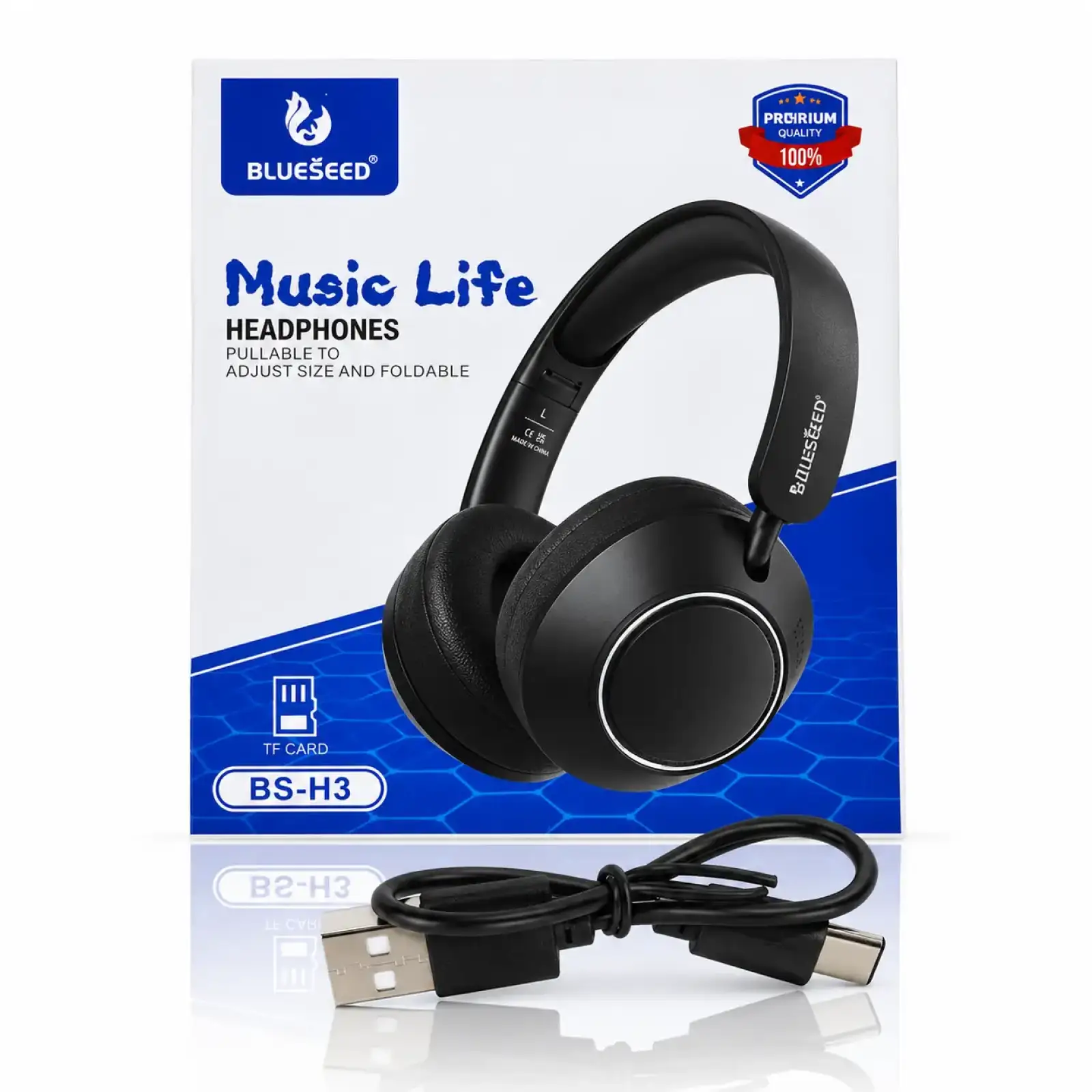 Накладна Bluetooth гарнітура Blueseed BS-H3 black UA