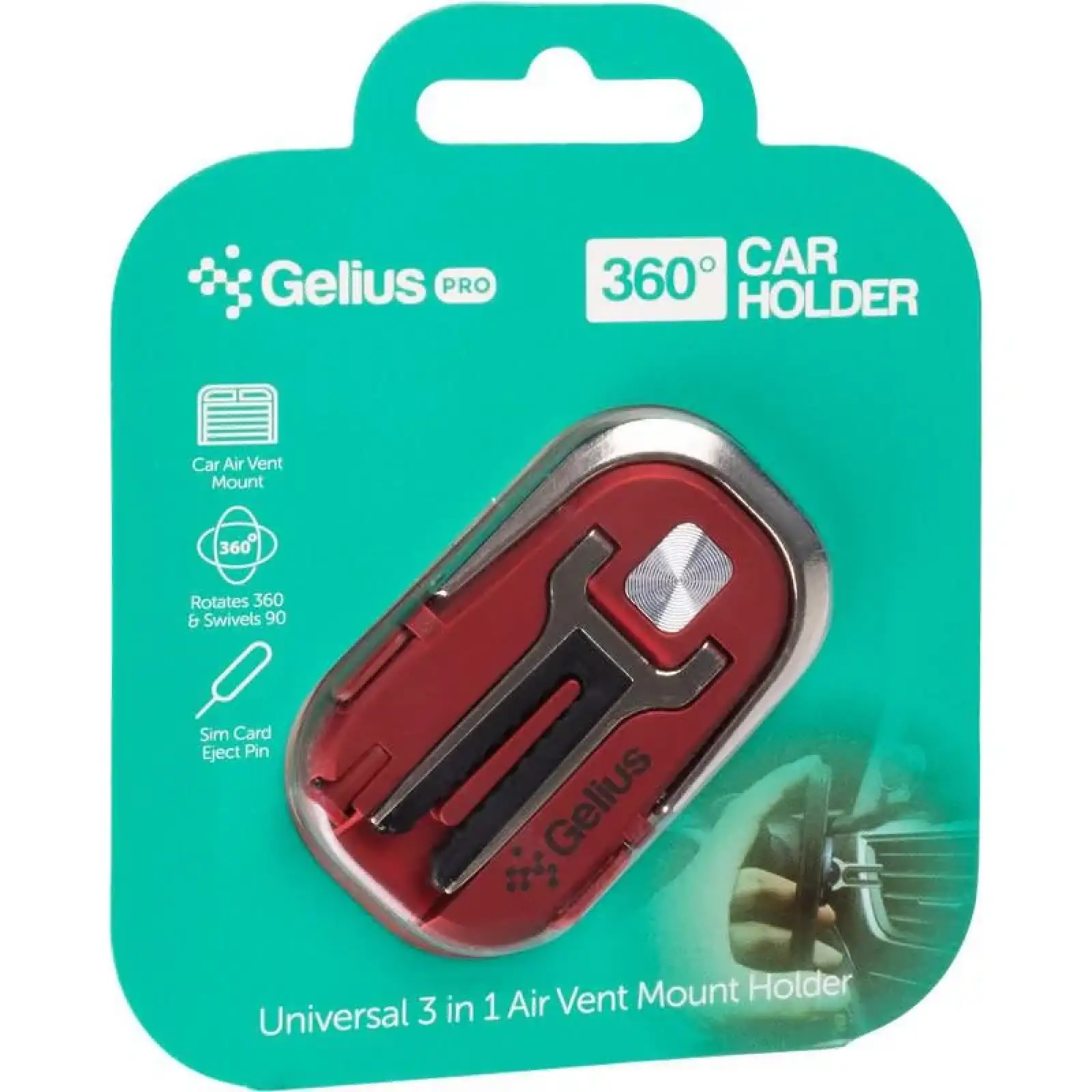 Холдер Gelius Pro GP-UAH001 Universal 3in1 Air Vent Mount Holder Red UA