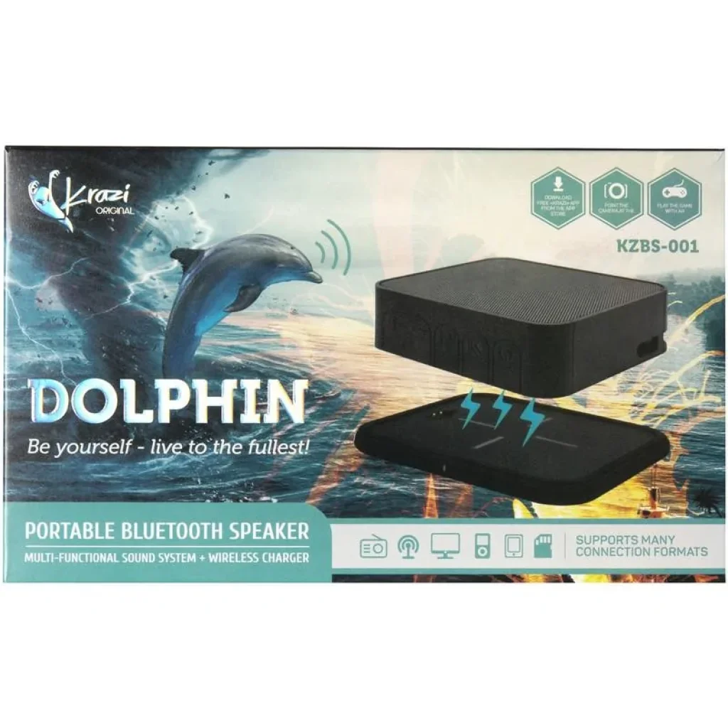 Колонка Bluetooth Speaker Krazi Dolphin KZBS-001 Black + (Wireless Charging) UA