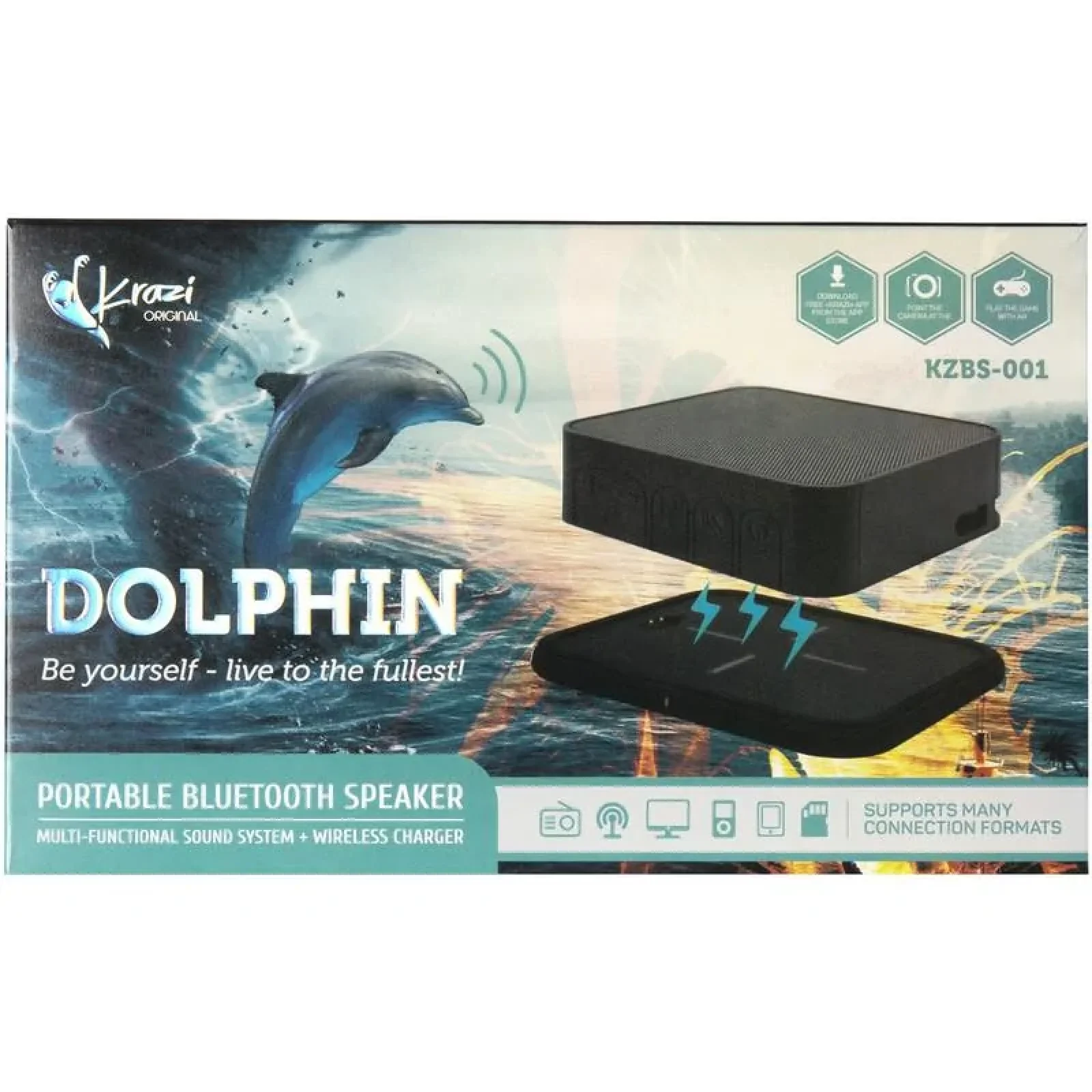 Колонка Bluetooth Speaker Krazi Dolphin KZBS-001 Black + (Wireless Charging) UA