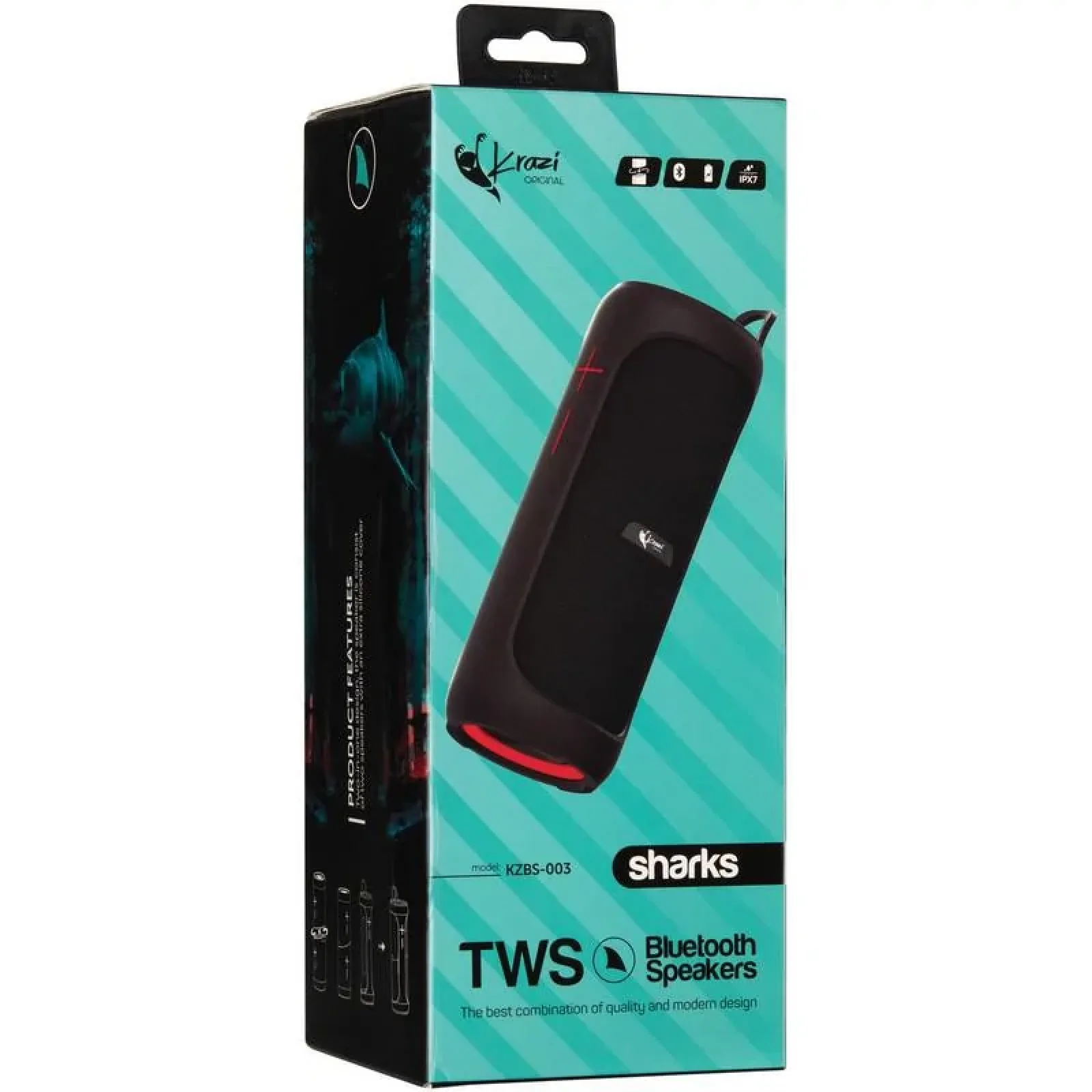 Колонка Bluetooth Speaker Krazi Shark KZBS-003 Black UA