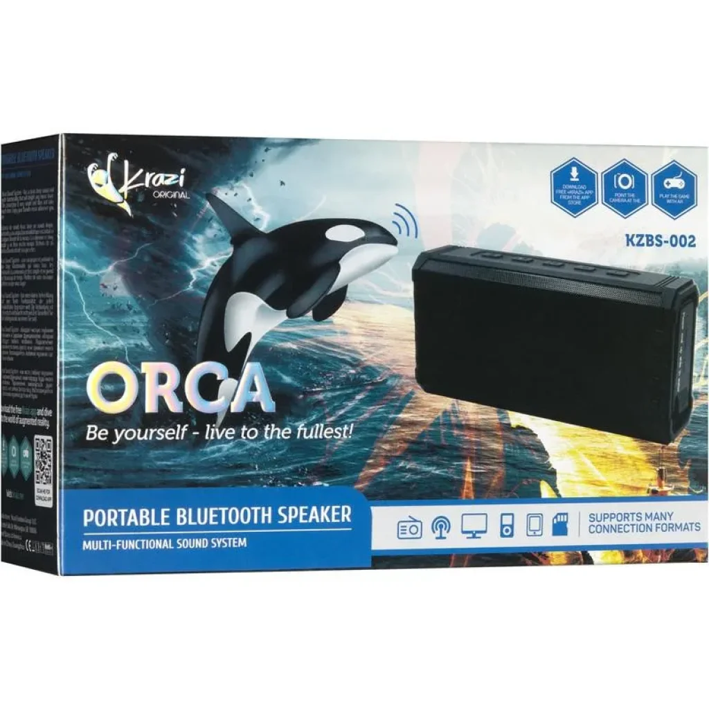 Колонка Bluetooth Speaker Krazi Orca (Waterproof) KZBS-002 Black UA