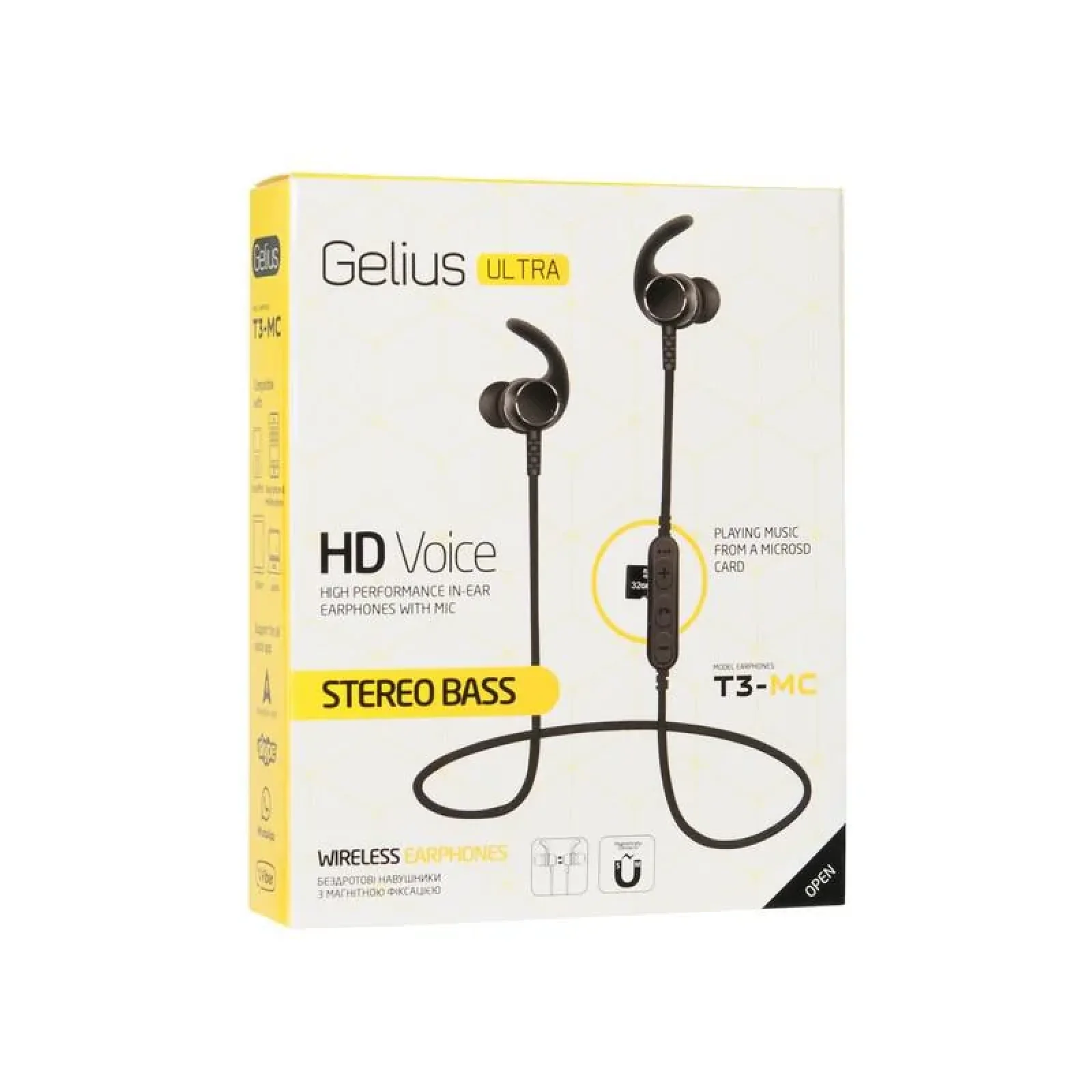 Наушники Stereo Bluetooth Headset Gelius Ultra T3-MC Black with memory card UA