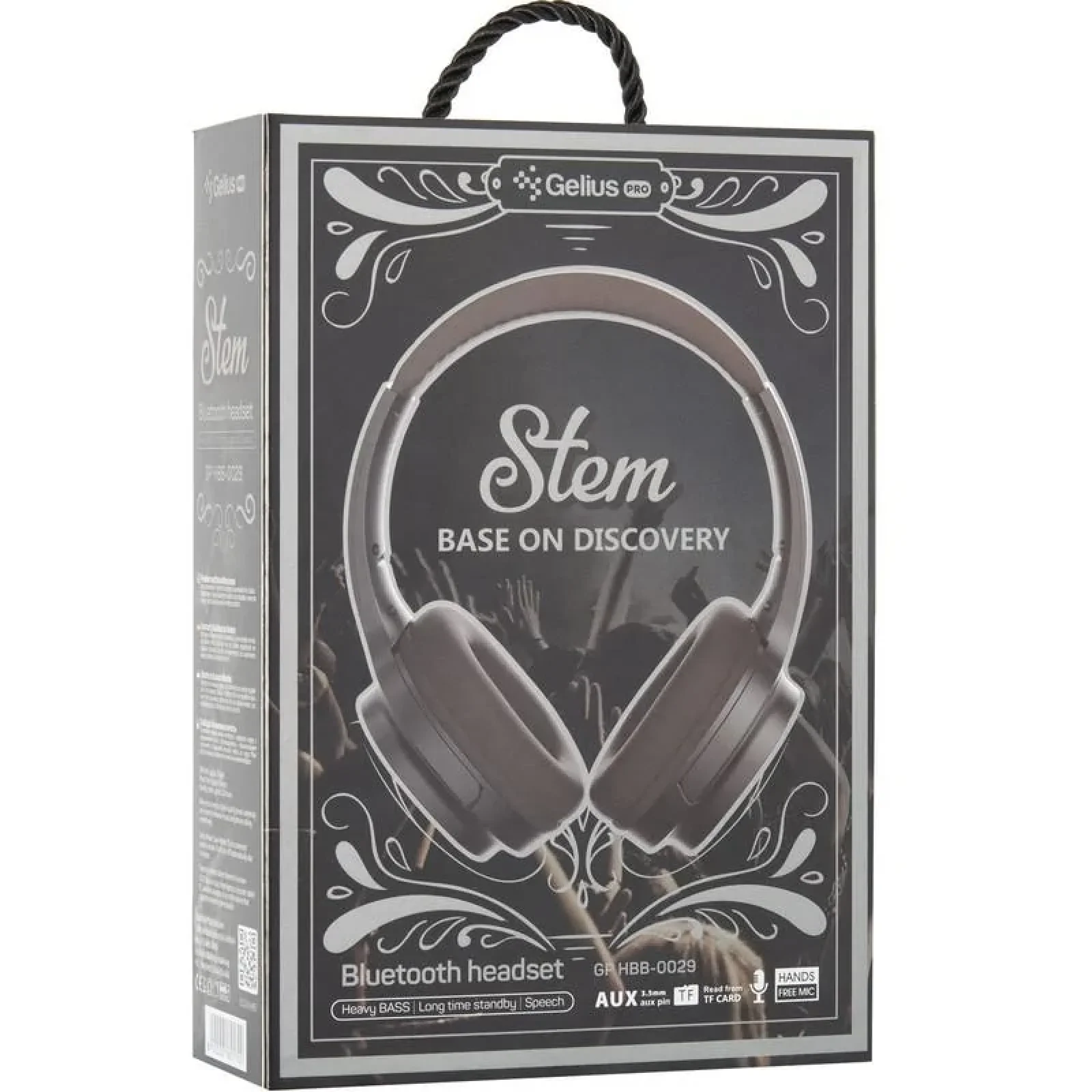 Наушники Stereo Bluetooth Headset Gelius Ultra Stem GL-HBB-0029 Black/Grey UA