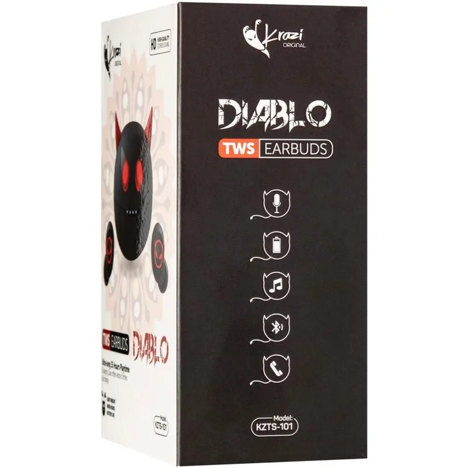 Наушники Stereo Bluetooth Headset Krazi TWS Diablo KZTS-101 Black
