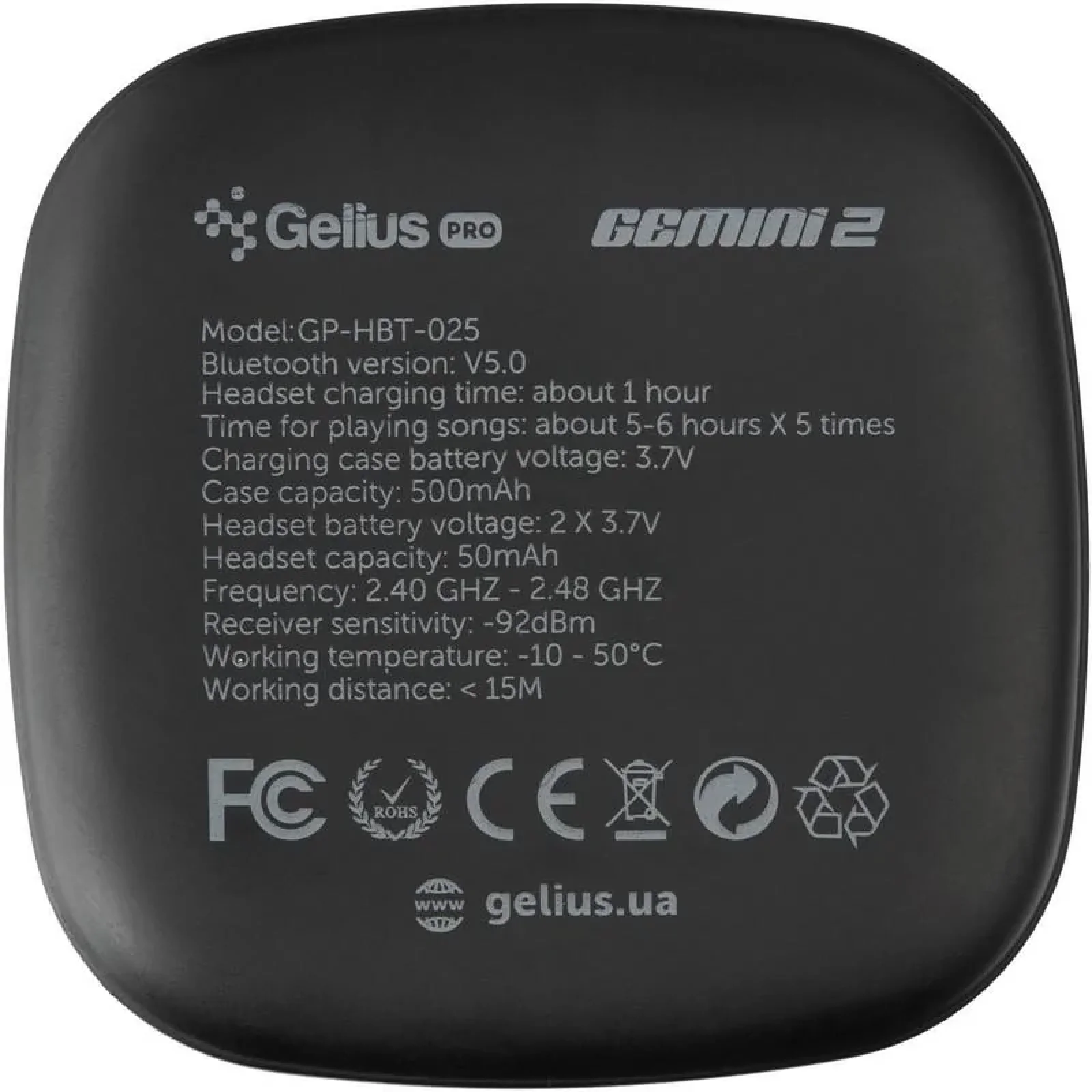Наушники Stereo Bluetooth Headset Gelius Pro Twins Gemini 2 GP-HBT025 Black UA