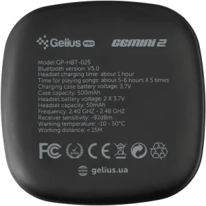 Наушники Stereo Bluetooth Headset Gelius Pro Twins Gemini 2 GP-HBT025 Black UA
