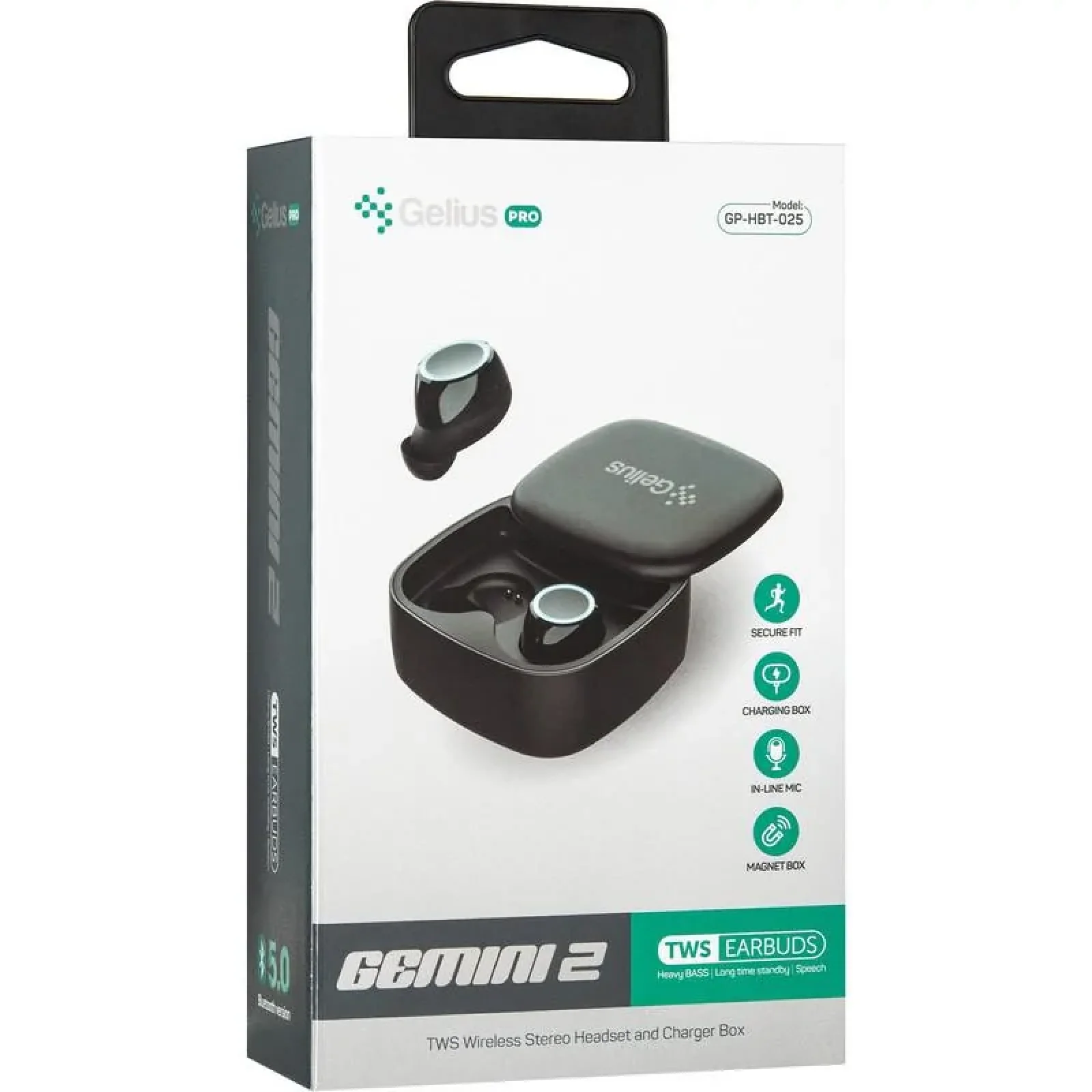 Наушники Stereo Bluetooth Headset Gelius Pro Twins Gemini 2 GP-HBT025 Black UA