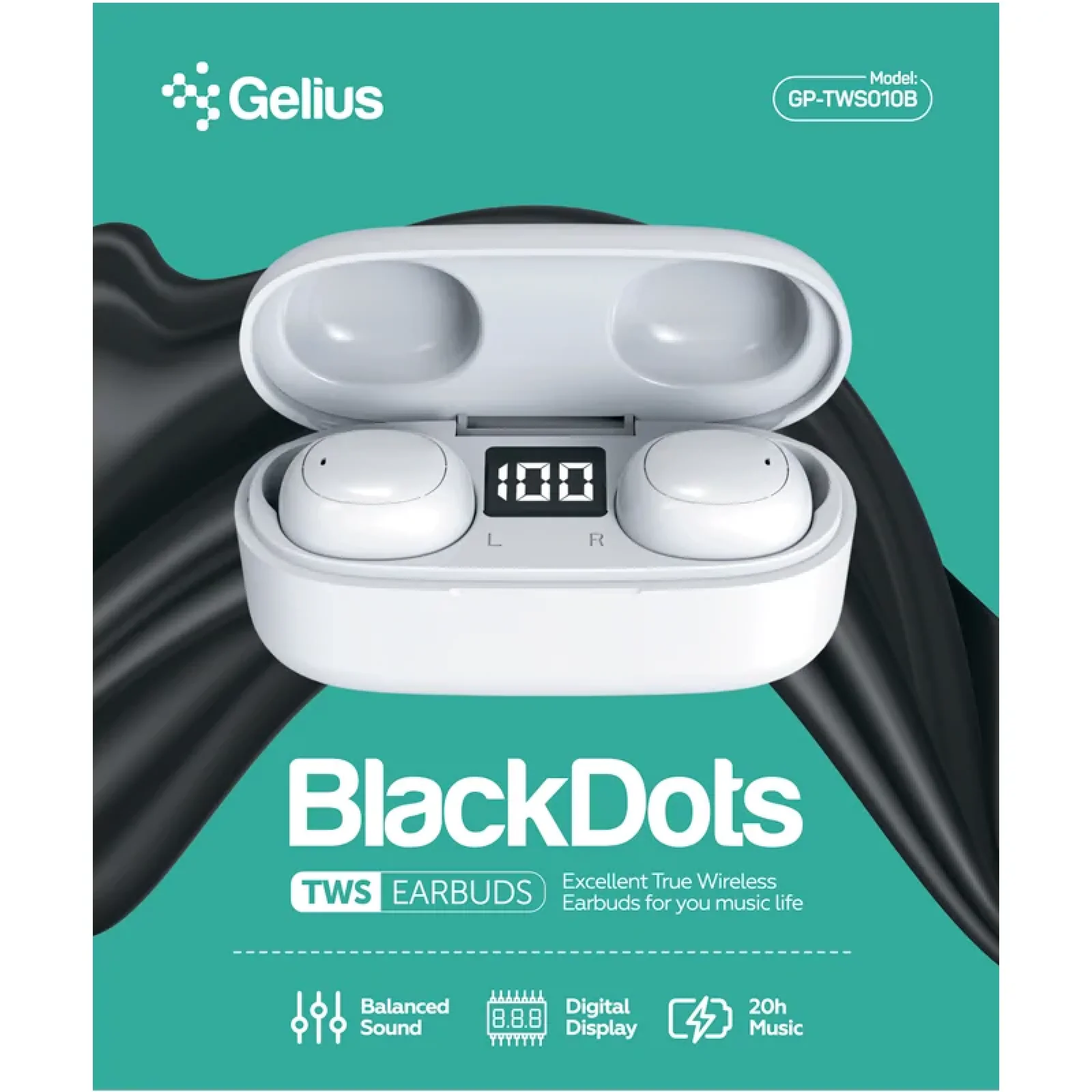 Наушники Stereo Bluetooth Headset Gelius Pro BlackDots GP-TWS010B White UA