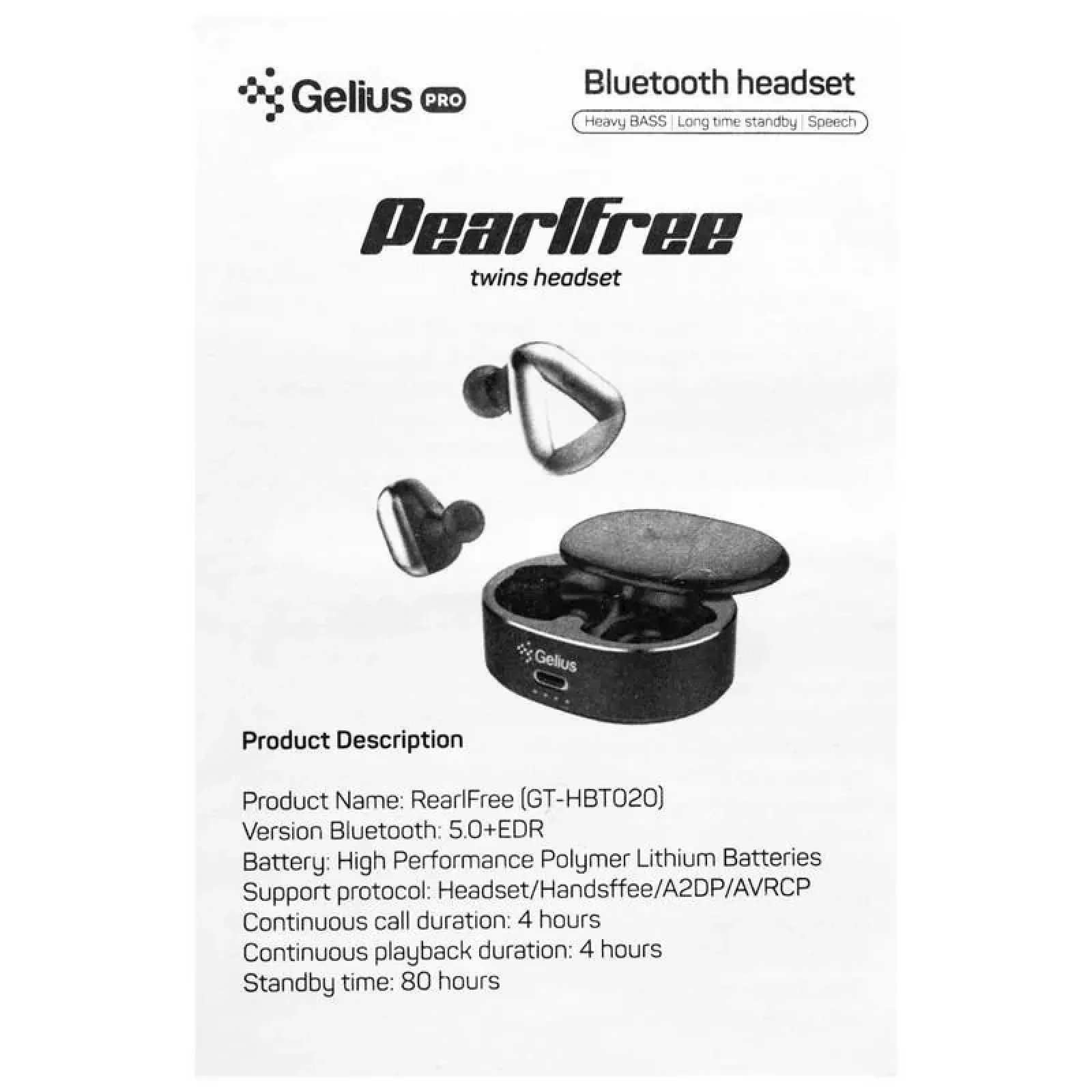 Наушники Stereo Bluetooth Headset Gelius Pro PearlFree GP-HBT020 Silver UA