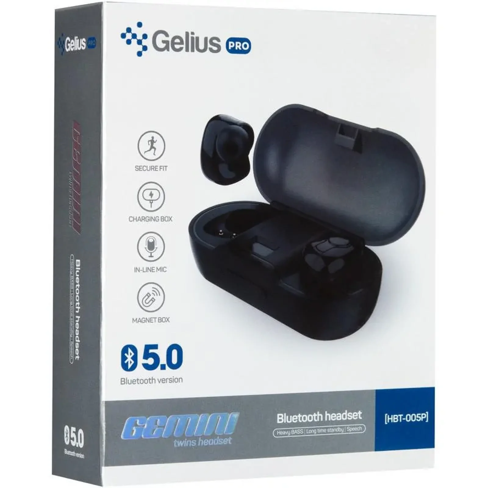 Наушники Stereo Bluetooth Headset Gelius Pro Twins Gemini HBT-005P Black UA