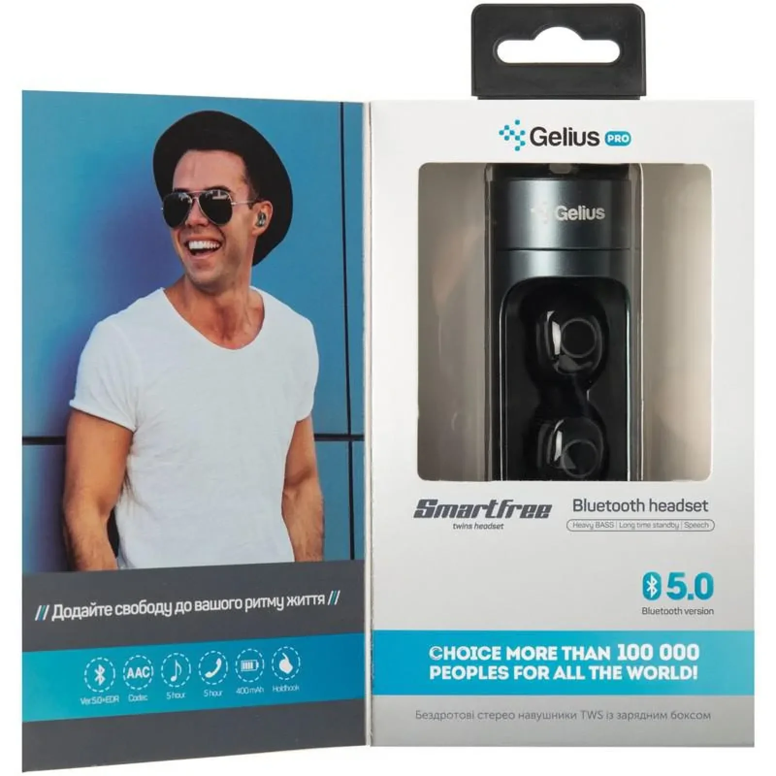 Наушники Stereo Bluetooth Headset Gelius Pro SmartFree GP-HBT015 Black UA