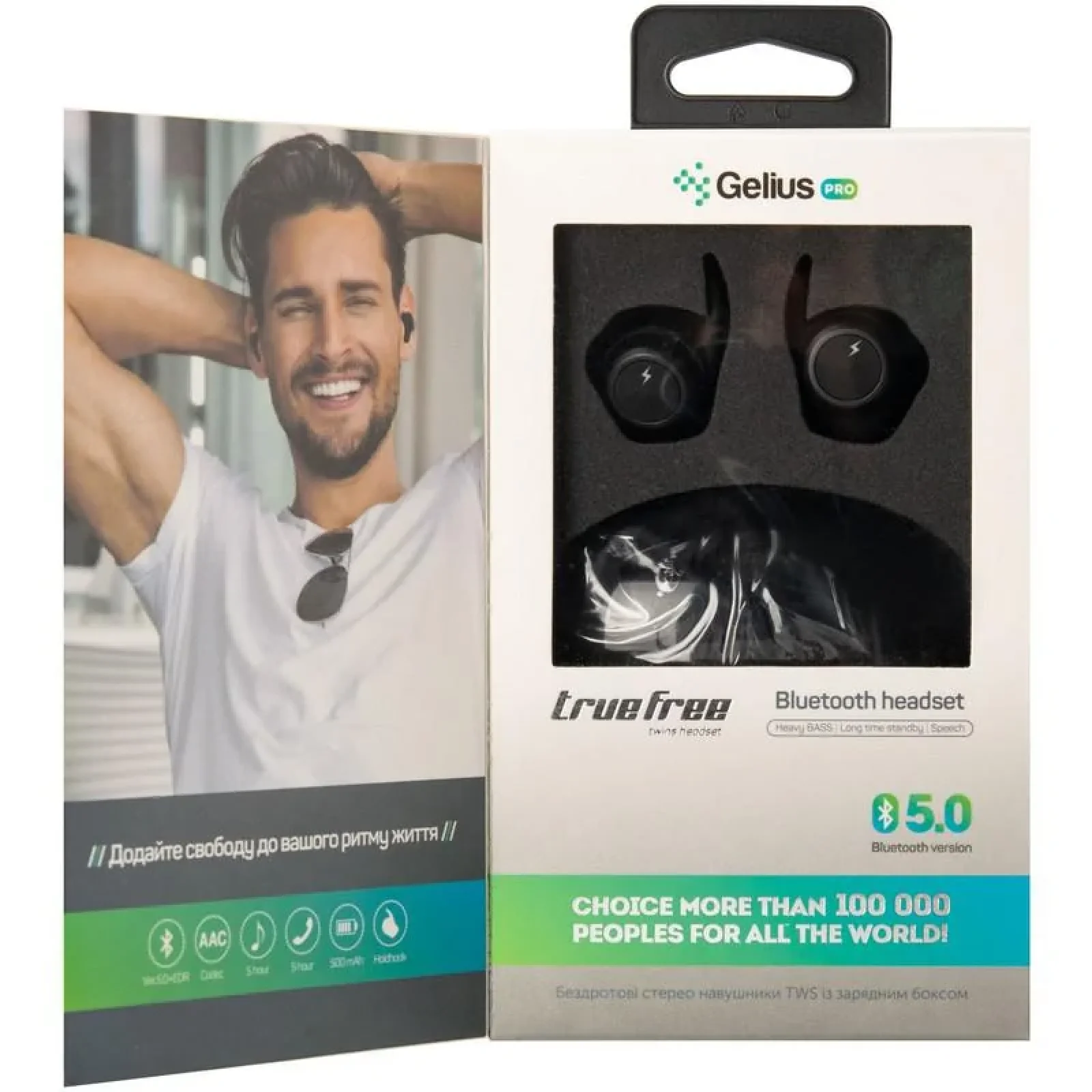 Наушники Stereo Bluetooth Headset Gelius Pro TrueFree GP-HBT010 Black UA